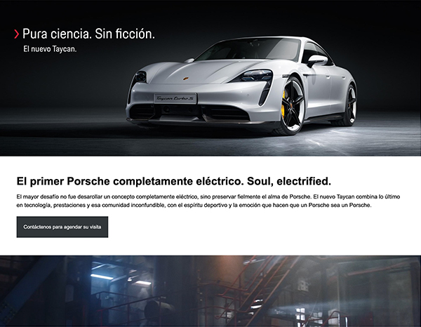 Porsche: LATAM Dealer Landing Pages - Taycan - website
