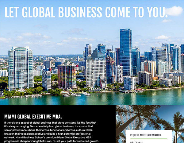 University of Miami Graduate Business School GEMBA - website