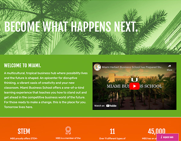 University of Miami Graduate Business School - website